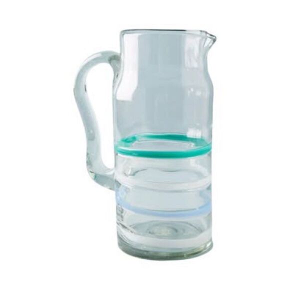 Anthropologie Pipiry  Striped Glass Pitcher - Picture 3 of 5